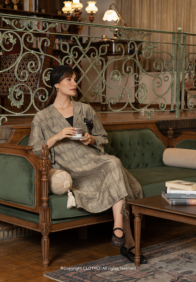 پیراهن زنانه ی لینن نچرال