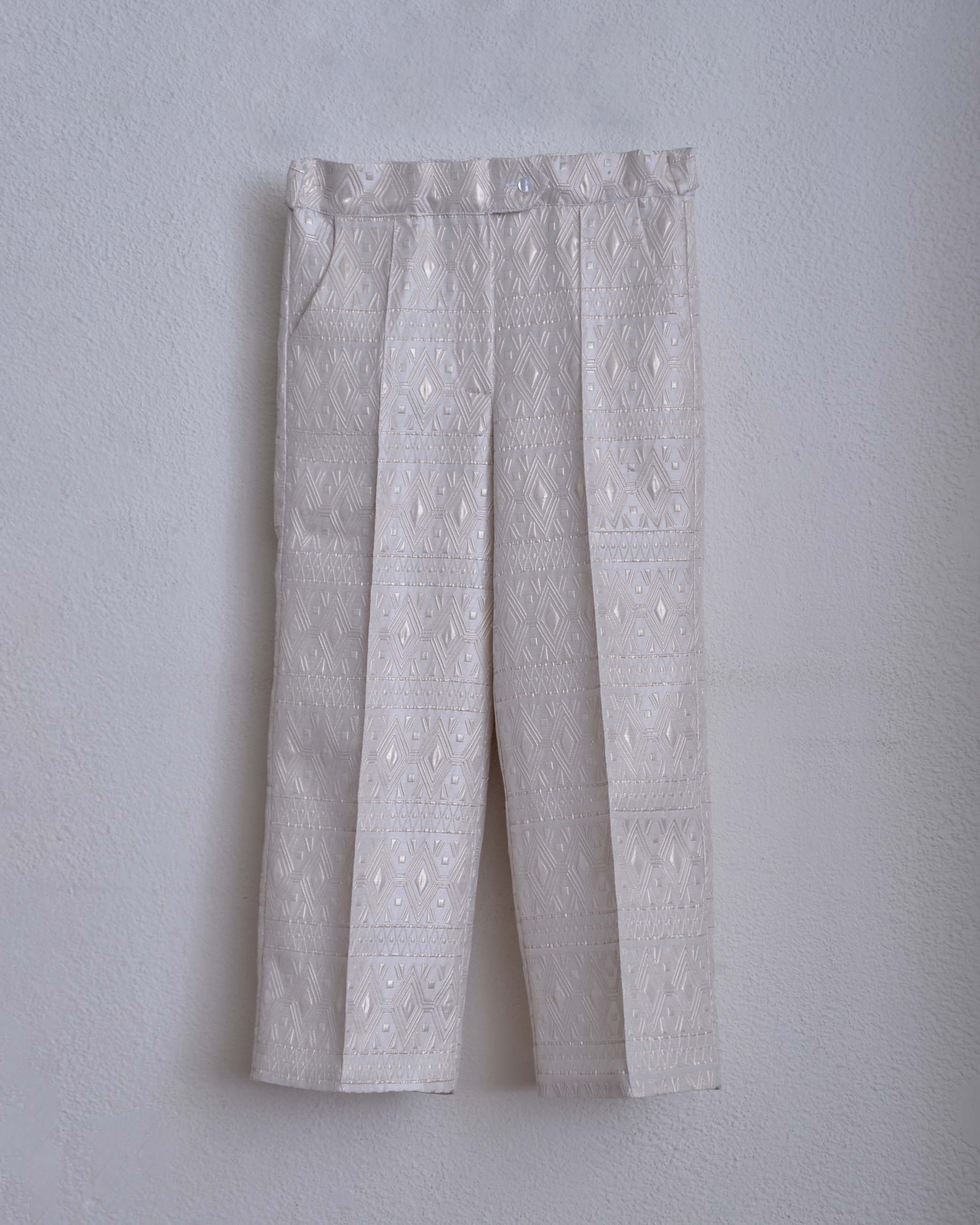 JACQUARD TROUSER-WHITE