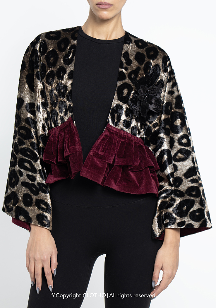 LEOPARD VELVET COAT