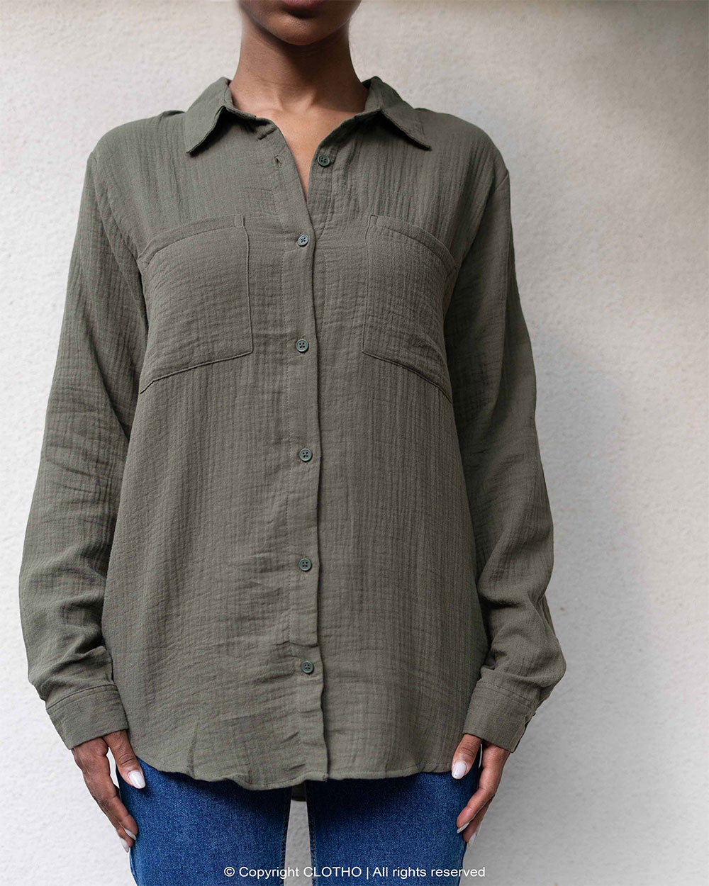 COLORAL SUMMER SHIRT - CEDAR GREEN