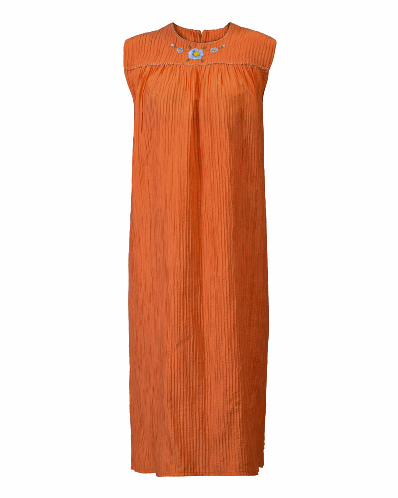 FLORAL WİMPLE DRESS - orange