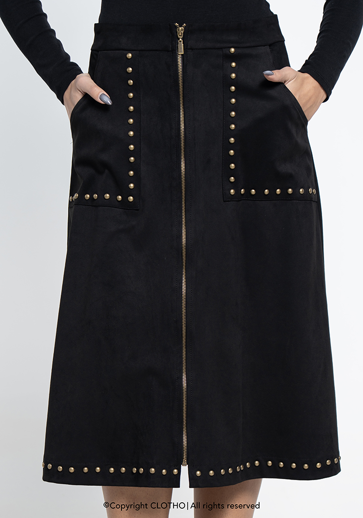 SUEDE SKIRT BLK