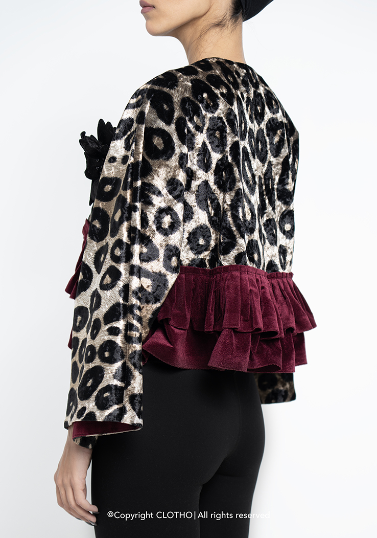 LEOPARD VELVET COAT