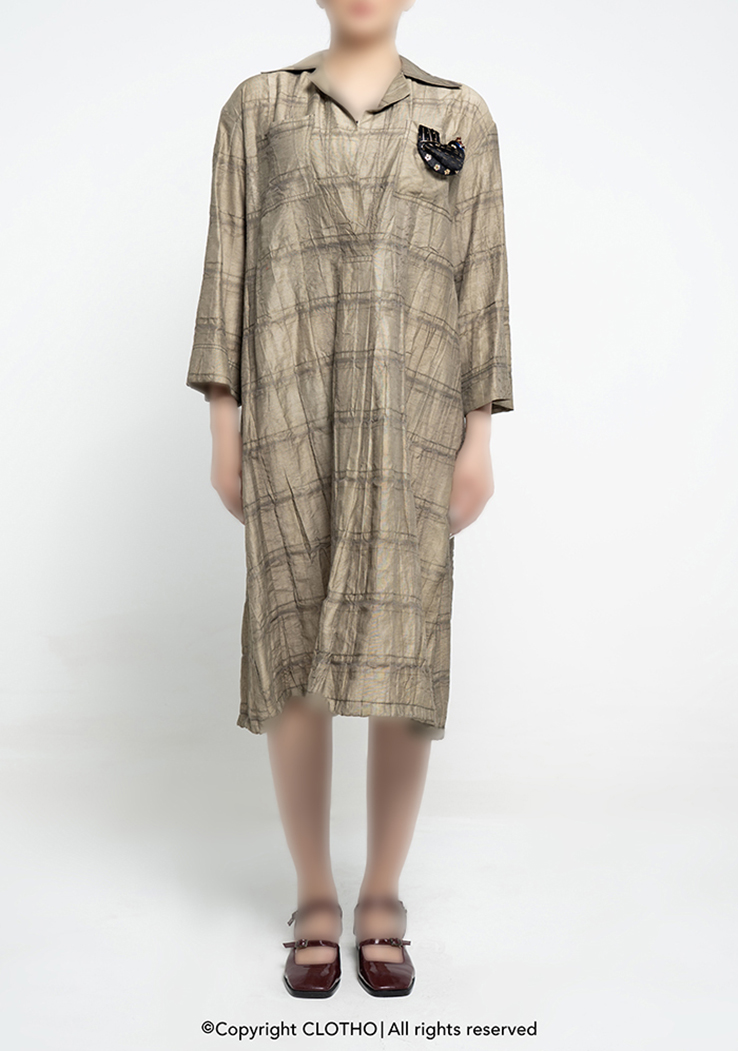 LINEN NATURAL DRESS DR