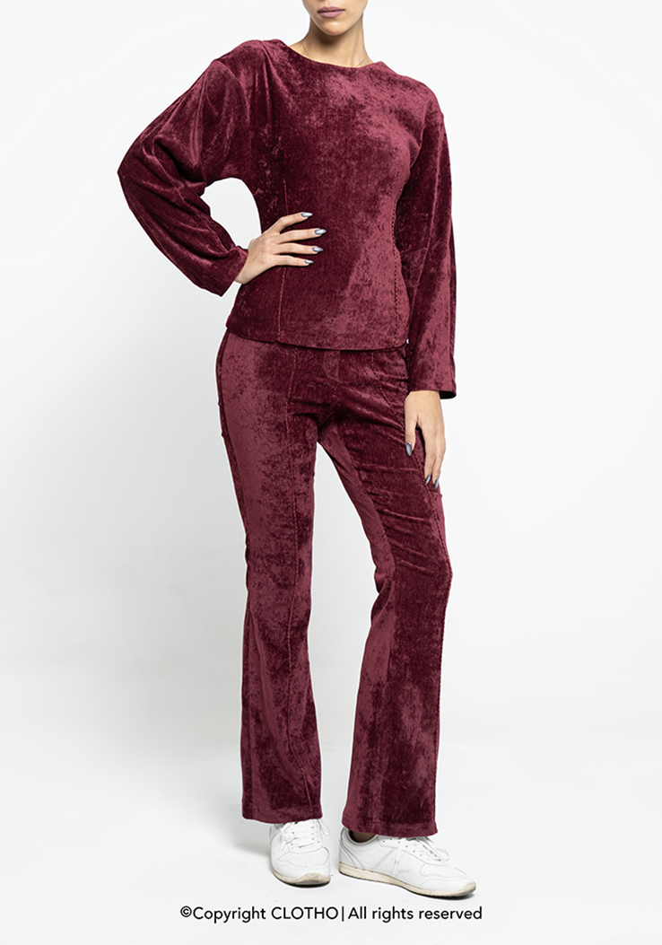 VELURE SET " 2 PIECE " DARK RED