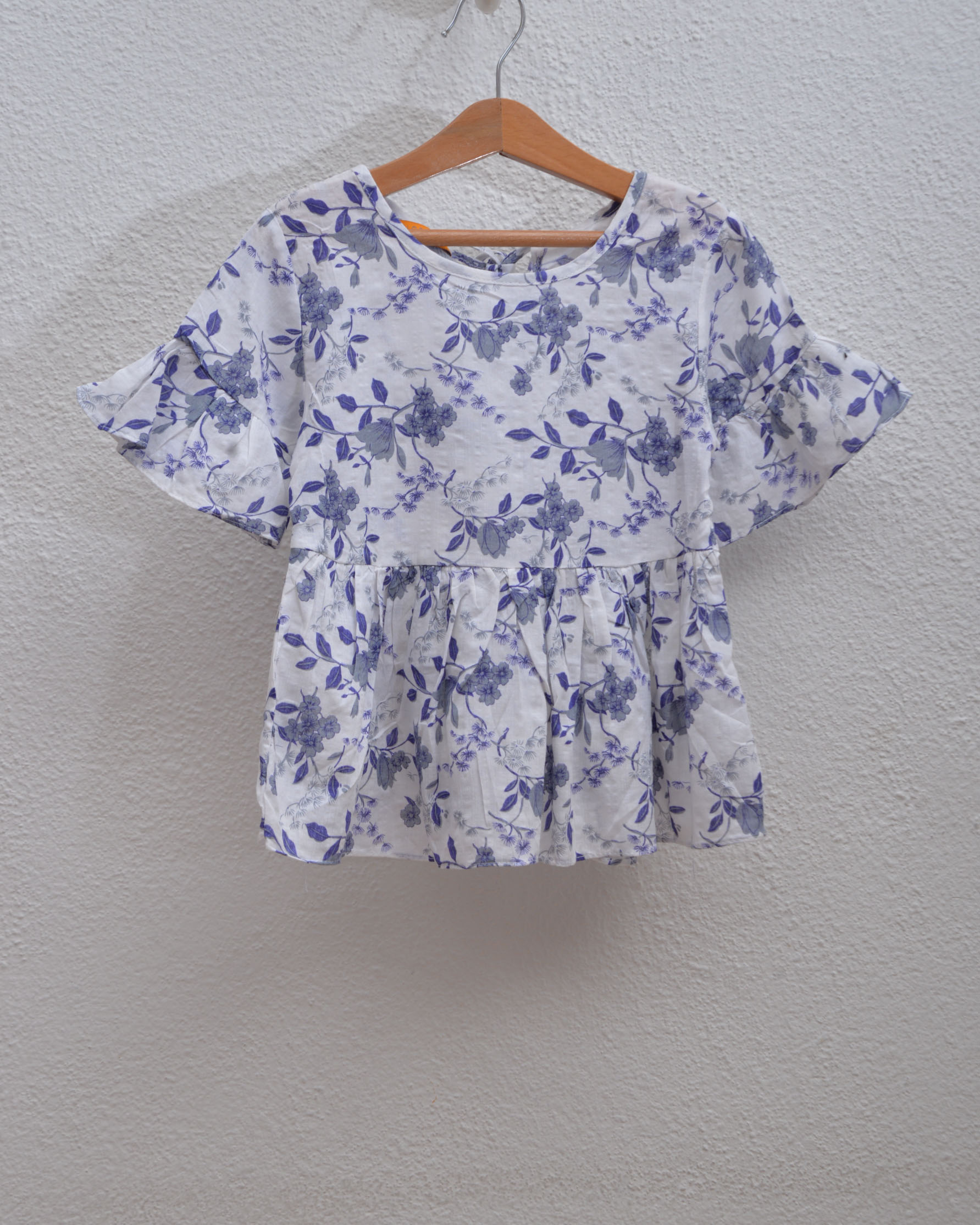 FLORAL DRESS WHITE-BLUE