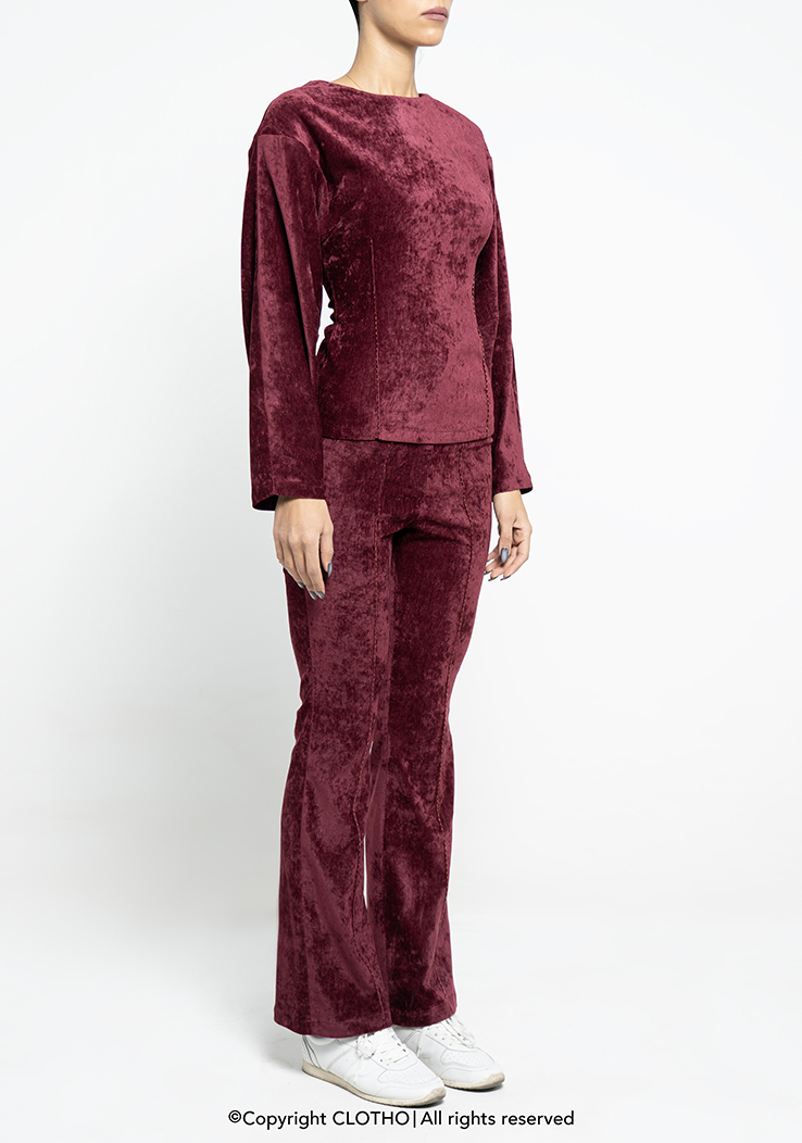 VELURE SET " 2 PIECE " DARK RED