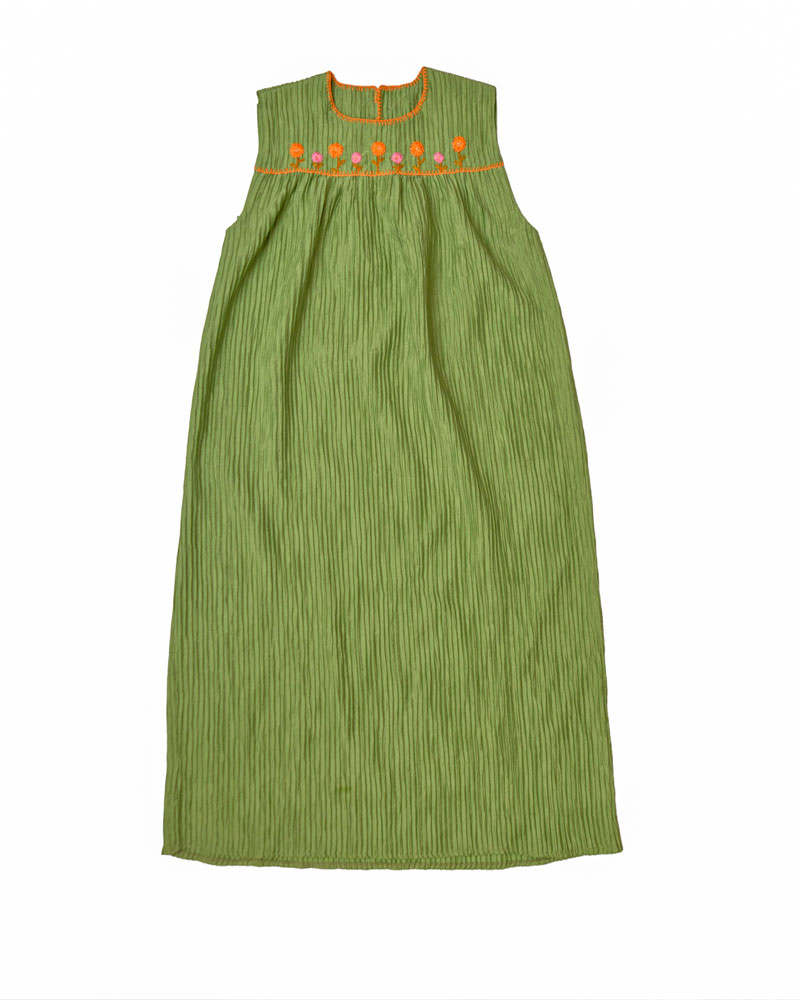 FLORAL WİMPLE DRESS - green