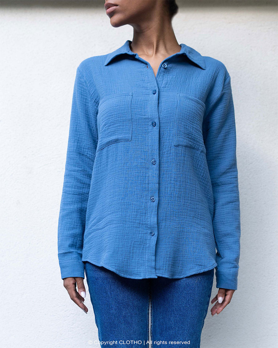  COLORAL SUMMER SHIRT- BLUE