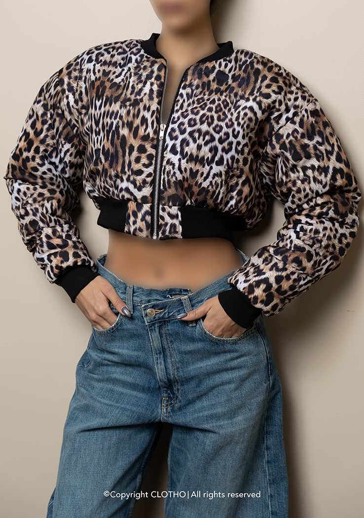 LEOPARD BOMBER JACKET