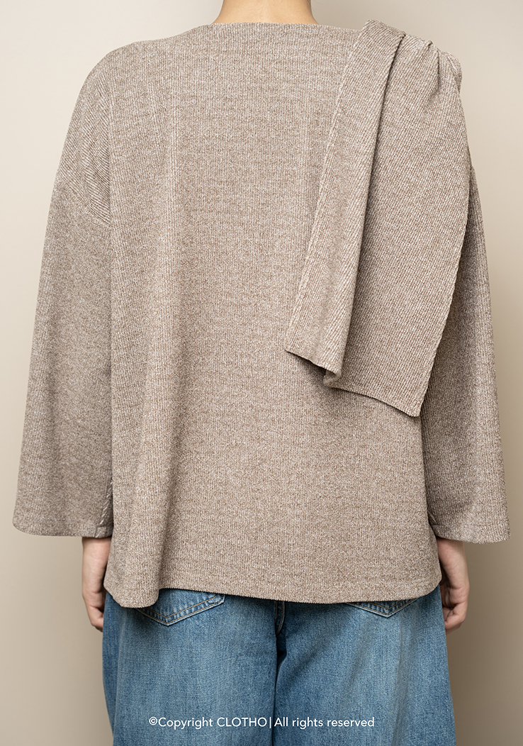 VELVET SHAWL COAT CREAM