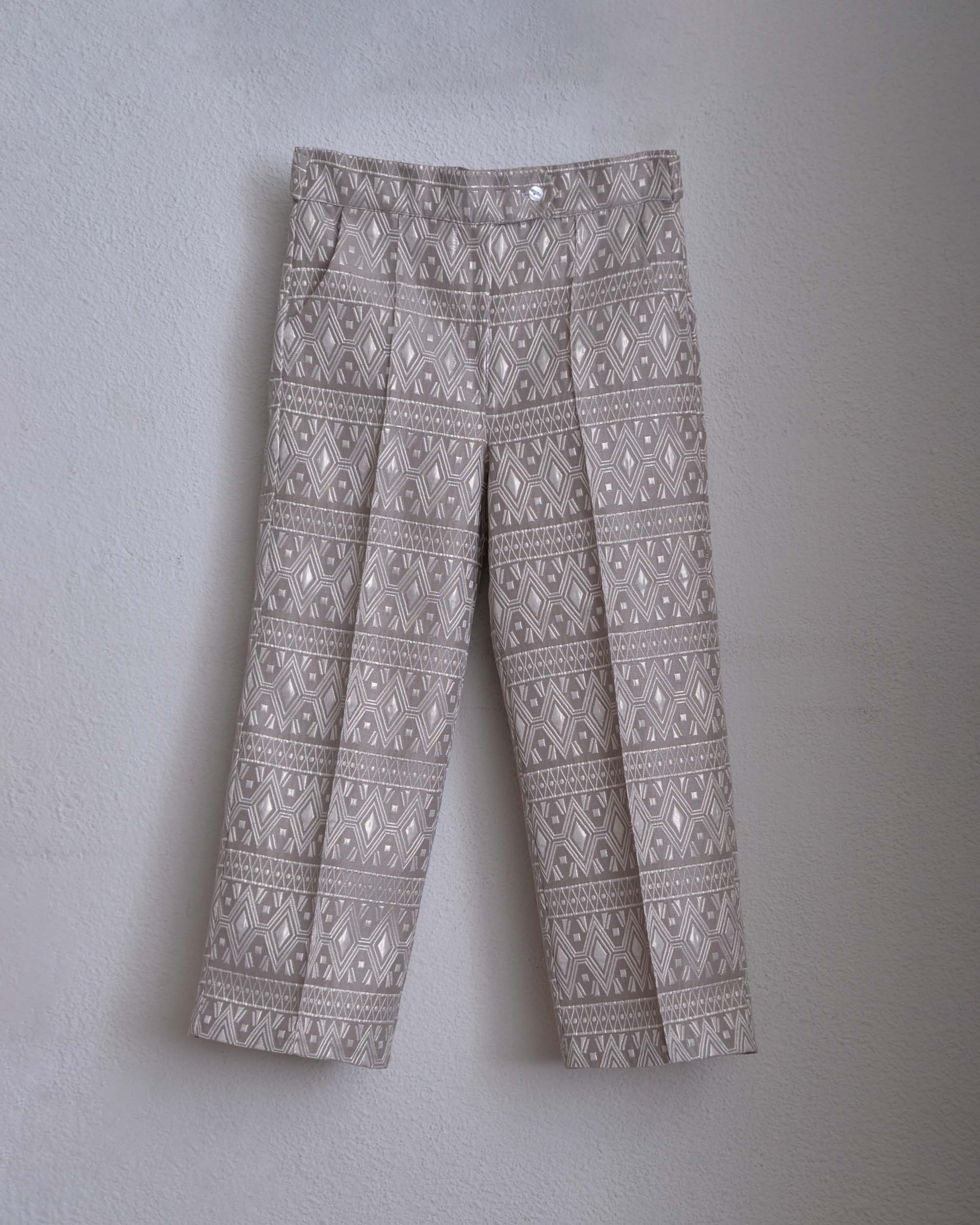 JACQUARD TROUSER-OFF WHITE