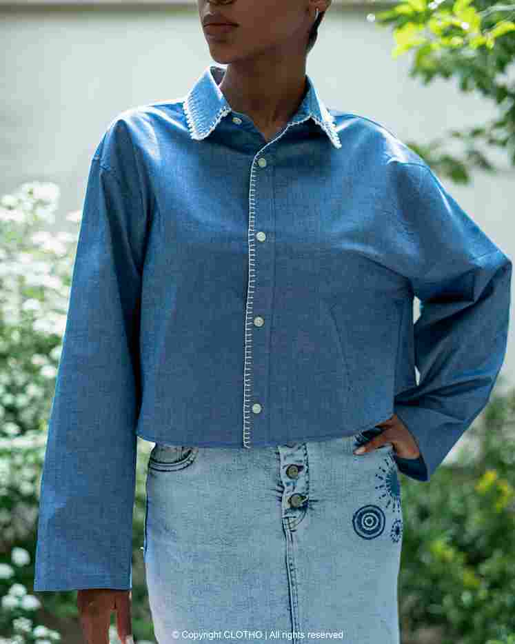 Linen Cotton Blue Shirt