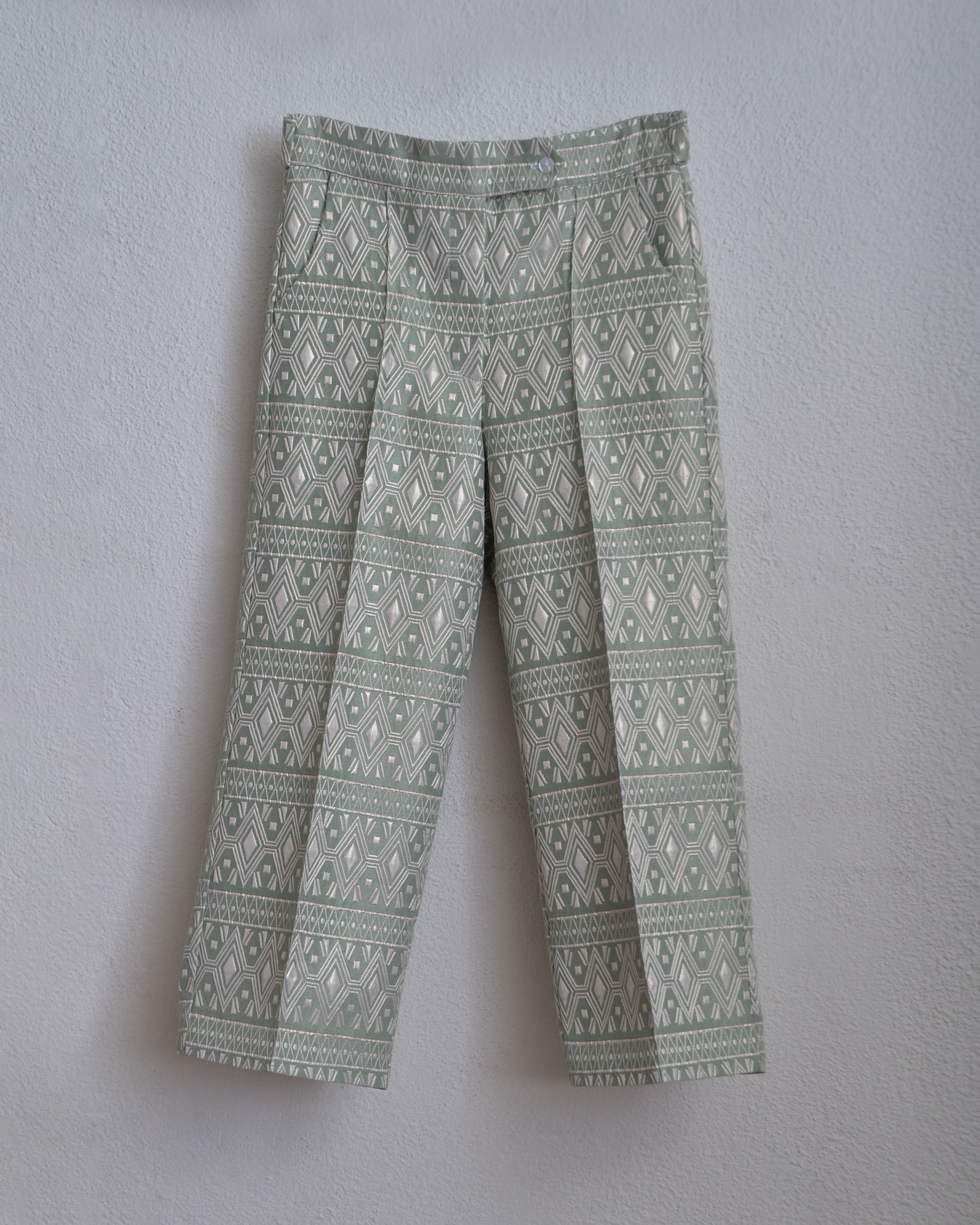 JACQUARD TROUSER -GREEN