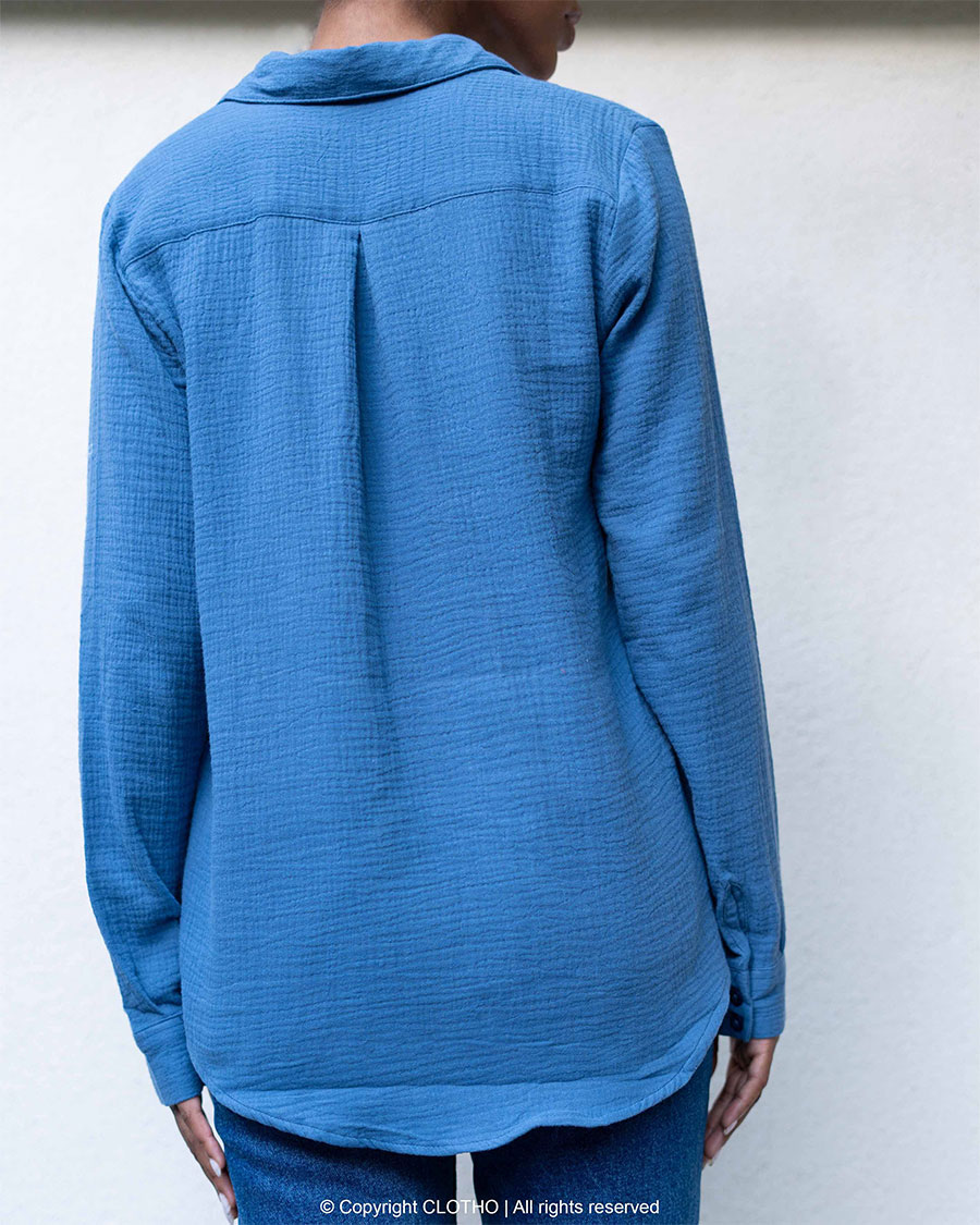  COLORAL SUMMER SHIRT- BLUE