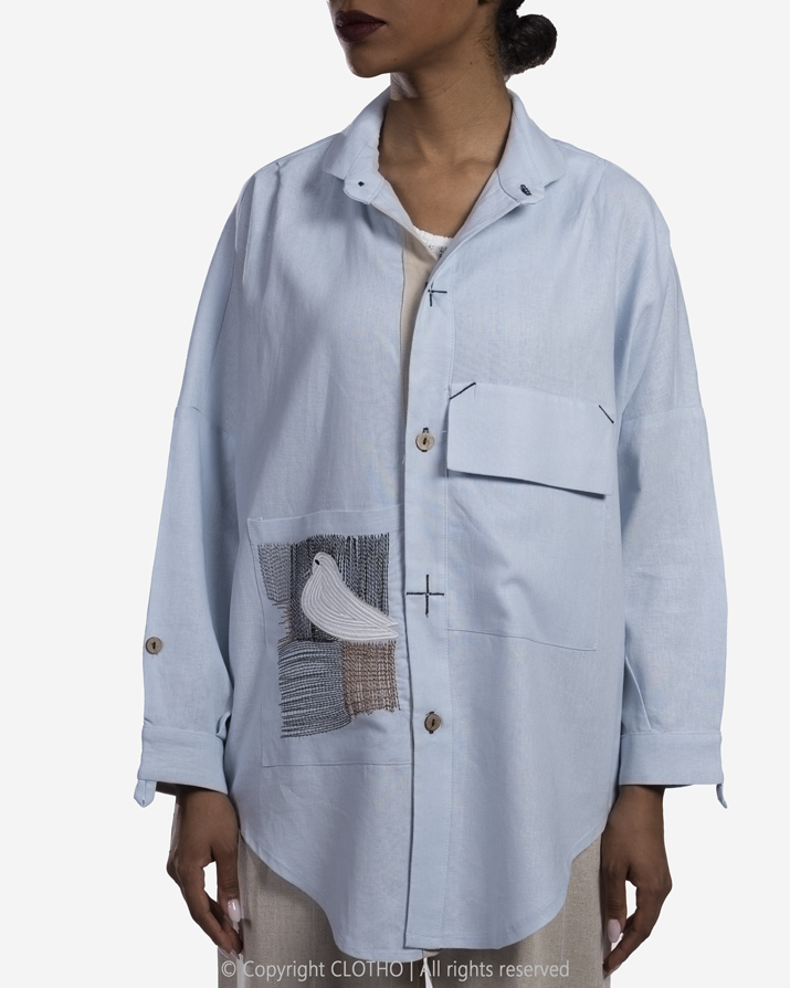 BIRD SHIRT - LIGHT BLUE