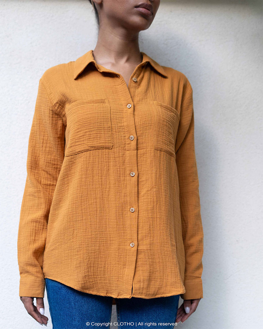 COLORAL SUMMER SHIRT -ORANGE